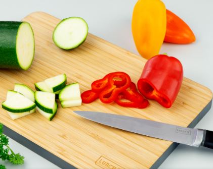 TABUA 33X25X1.5CM BAMBOO BORDA CINZA